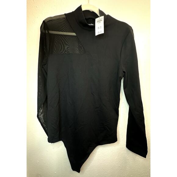 NWT Abercrombie Mesh Black Bodysuit Soft Collection Size XL - Picture 3 of 7